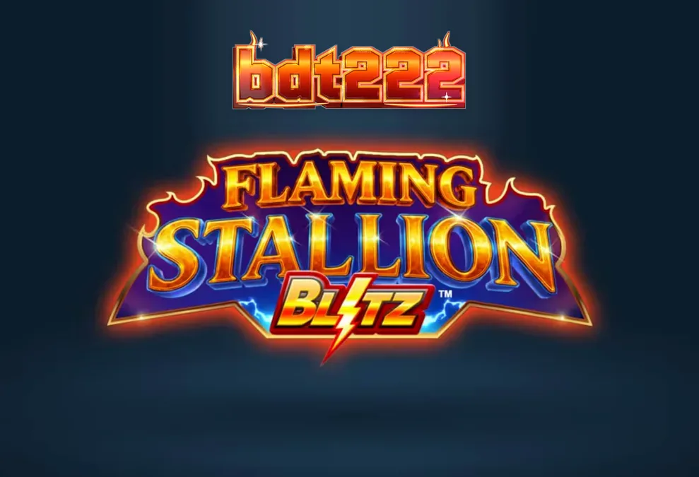 Flaming Stallion Blitz স্লট গেমের নিয়ন মরুভূমি থিম